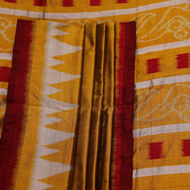 ହ୍ୟାଣ୍ଡଲୁମ୍ ଖଣ୍ଡୁଆ ସିଲ୍କ ଇକାଟ ସାରୀ |