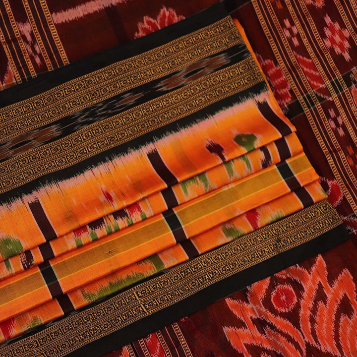 ହ୍ୟାଣ୍ଡଲୁମ୍ ଖଣ୍ଡୁଆ ସିଲ୍କ ଇକାଟ ସାରୀ |