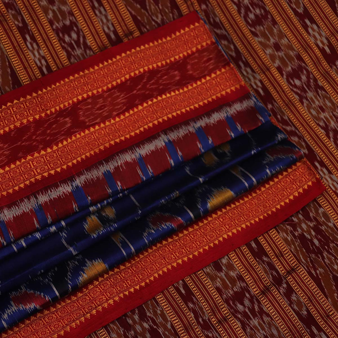 ହ୍ୟାଣ୍ଡଲୁମ୍ ଖଣ୍ଡୁଆ ସିଲ୍କ ଇକାଟ ସାରୀ |