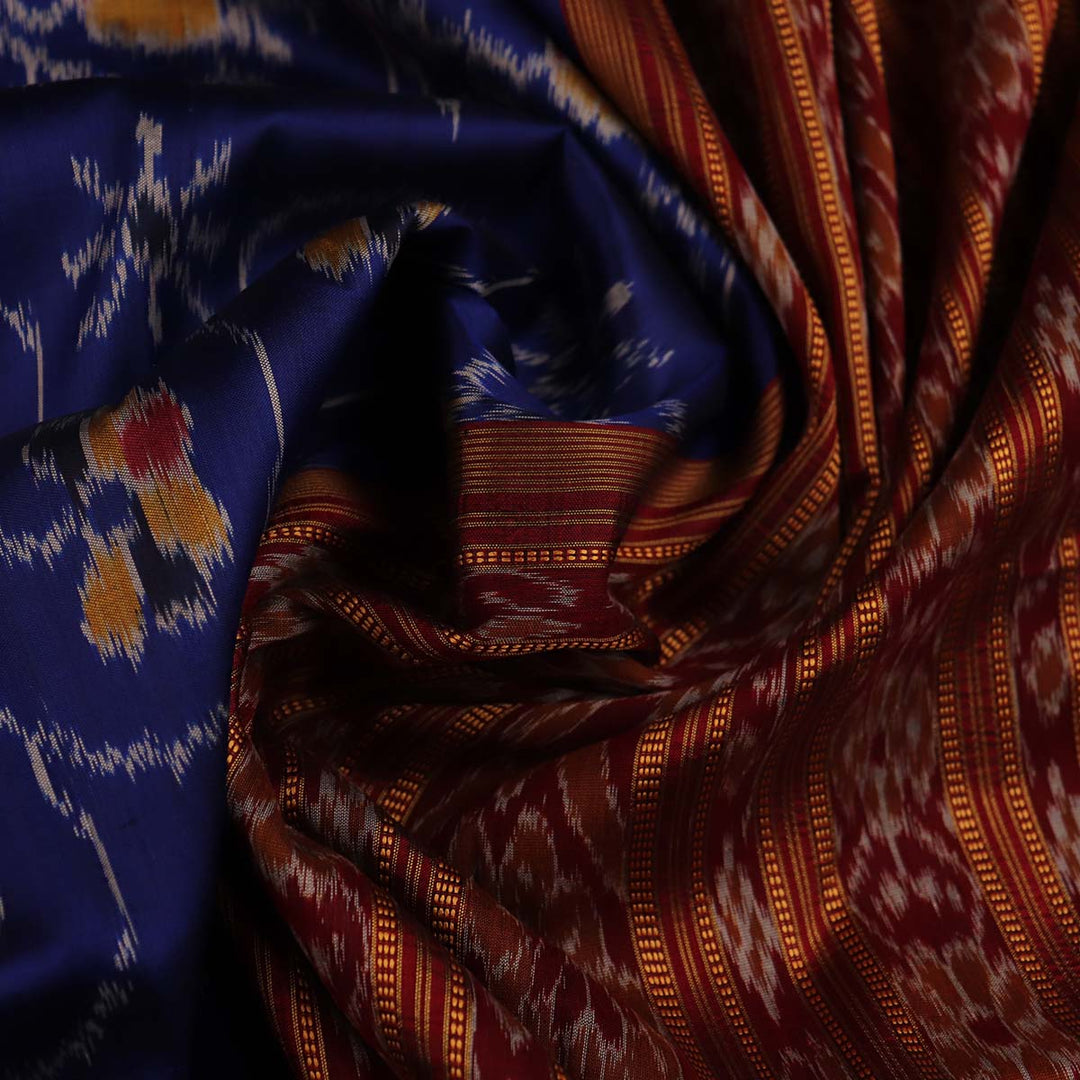 ହ୍ୟାଣ୍ଡଲୁମ୍ ଖଣ୍ଡୁଆ ସିଲ୍କ ଇକାଟ ସାରୀ |