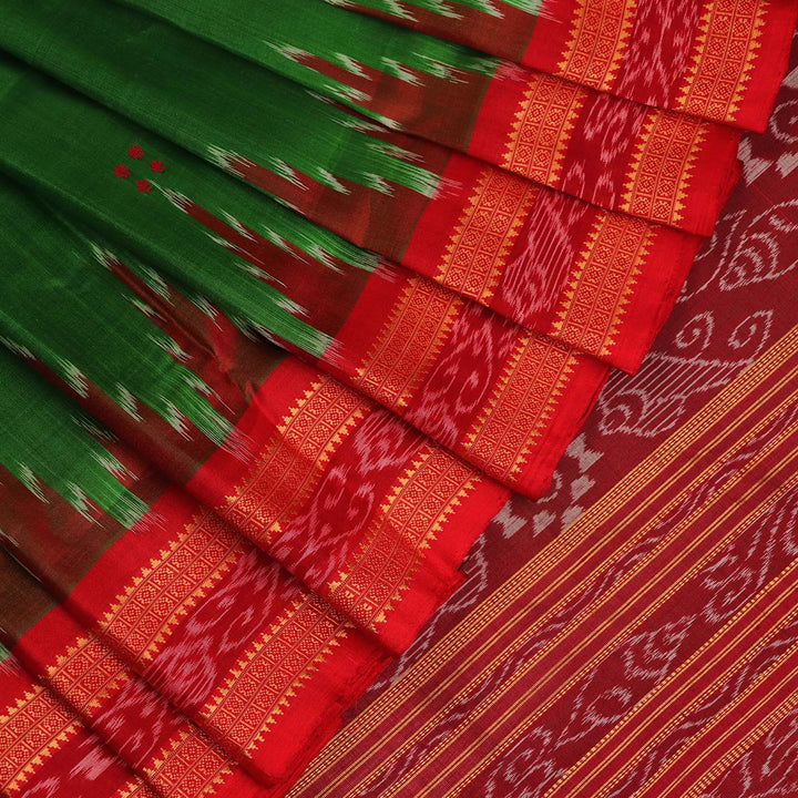 ହ୍ୟାଣ୍ଡଲୁମ୍ ଖଣ୍ଡୁଆ ସିଲ୍କ ଇକାଟ ସାରୀ |