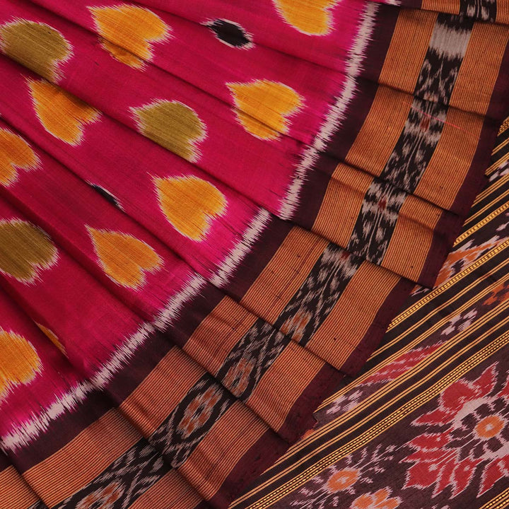 ହ୍ୟାଣ୍ଡଲୁମ୍ ଖଣ୍ଡୁଆ ସିଲ୍କ ଇକାଟ ସାରୀ |