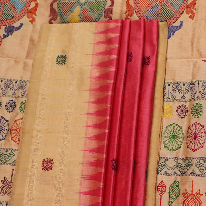 ସମ୍ବଲପୁରୀ ହ୍ୟାଣ୍ଡଲୁମ୍ ରେଶମ ସାରୀ - ବିଳାସପୂର୍ଣ୍ଣ ପାଟା |