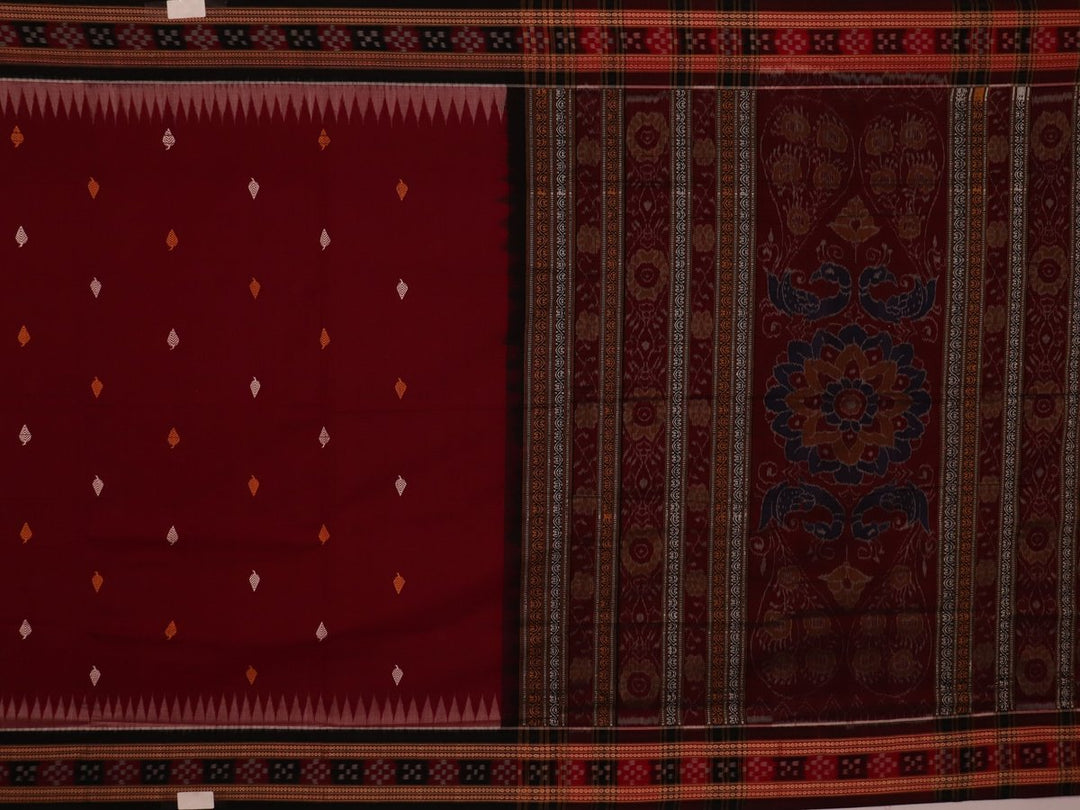 Bomkai Cotton Saree - Maroon