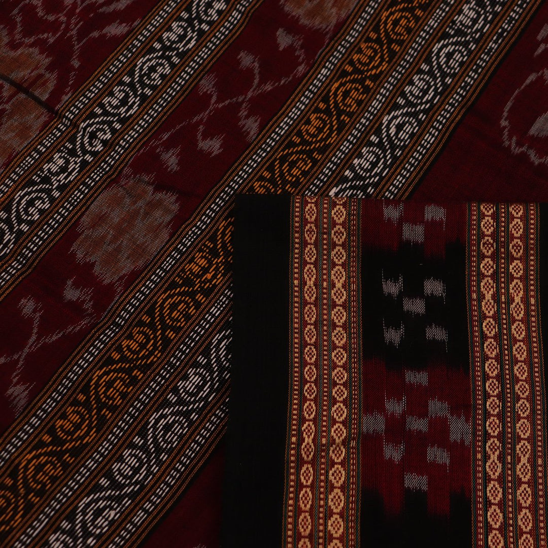 Bomkai Cotton Saree - Maroon