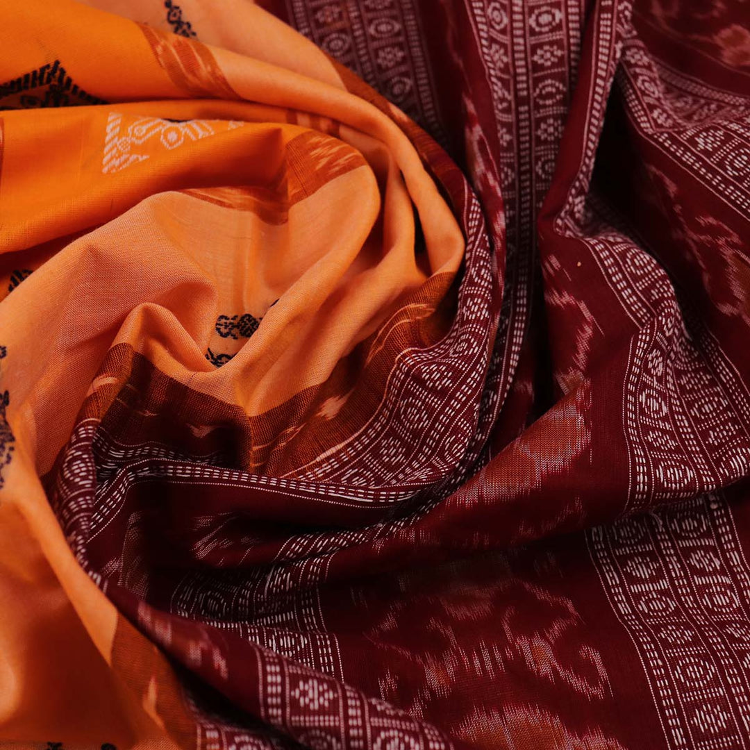 Handloom Bomkai Cotton Ikat Saree