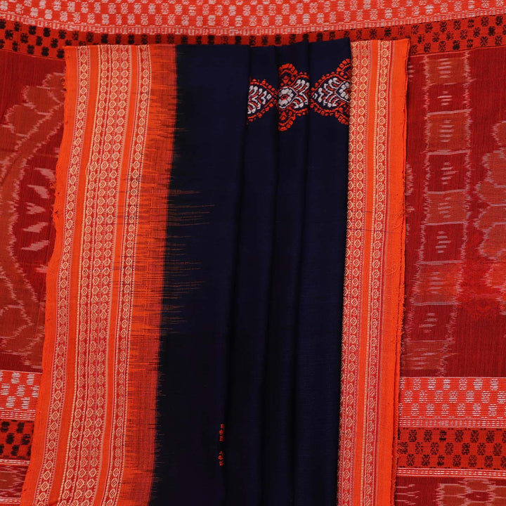 Handloom Bomkai Cotton Ikat Saree