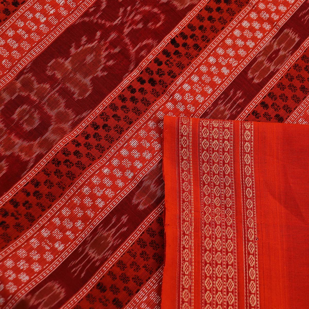 Handloom Bomkai Cotton Ikat Saree