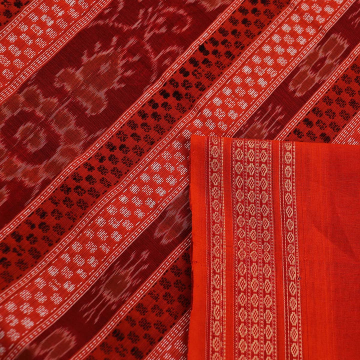 Handloom Bomkai Cotton Ikat Saree