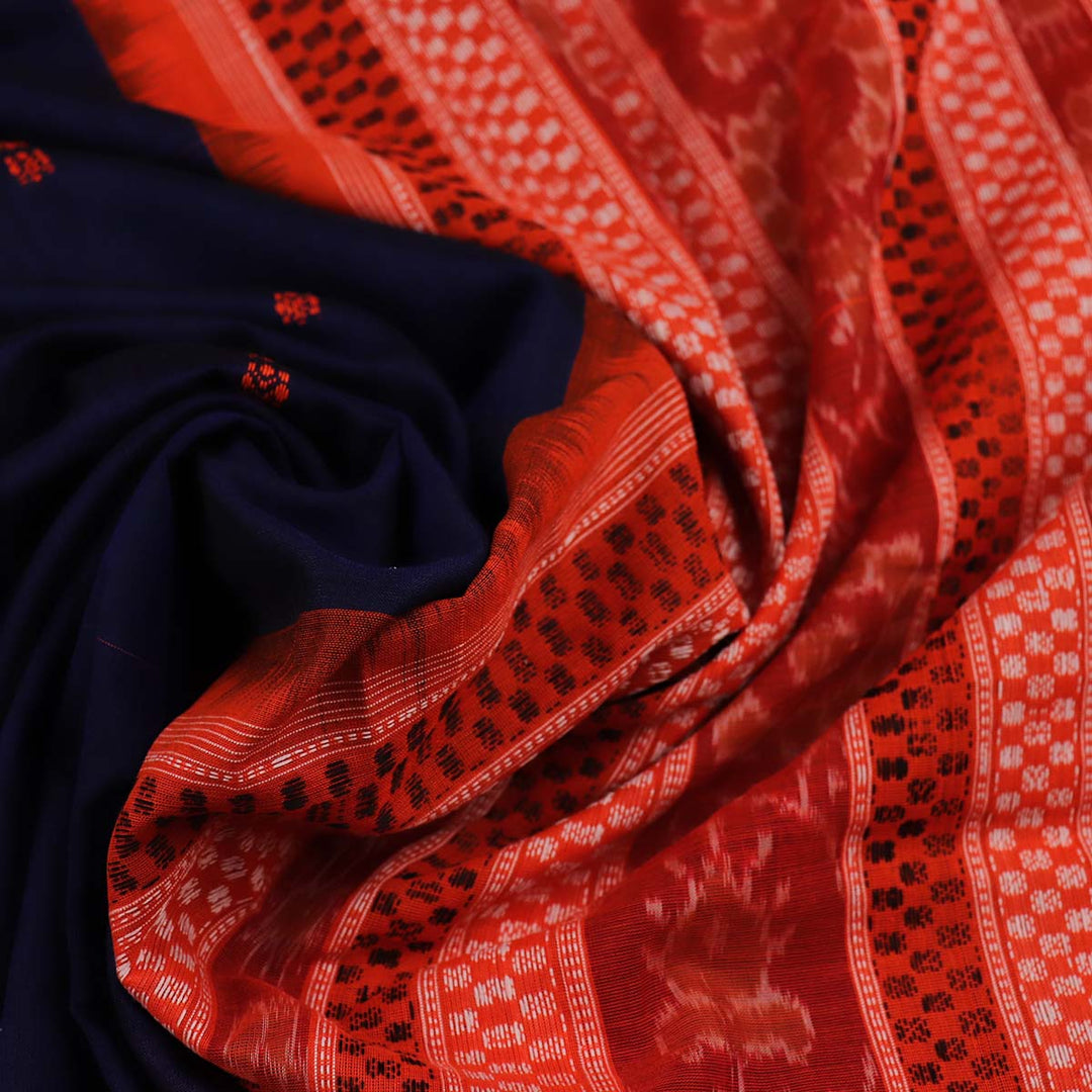 Handloom Bomkai Cotton Ikat Saree
