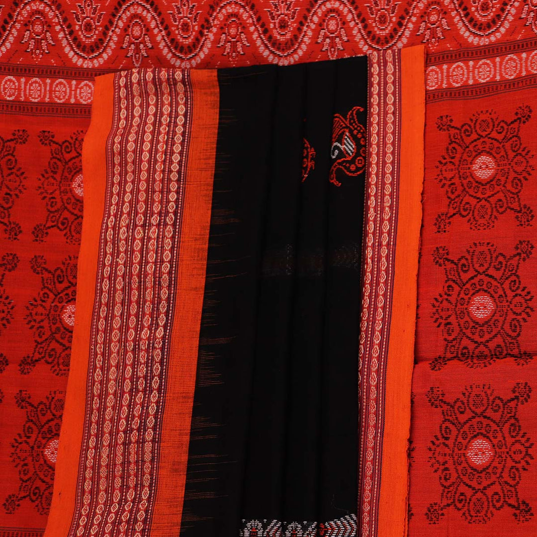 Handloom Bomkai Cotton Ikat Saree