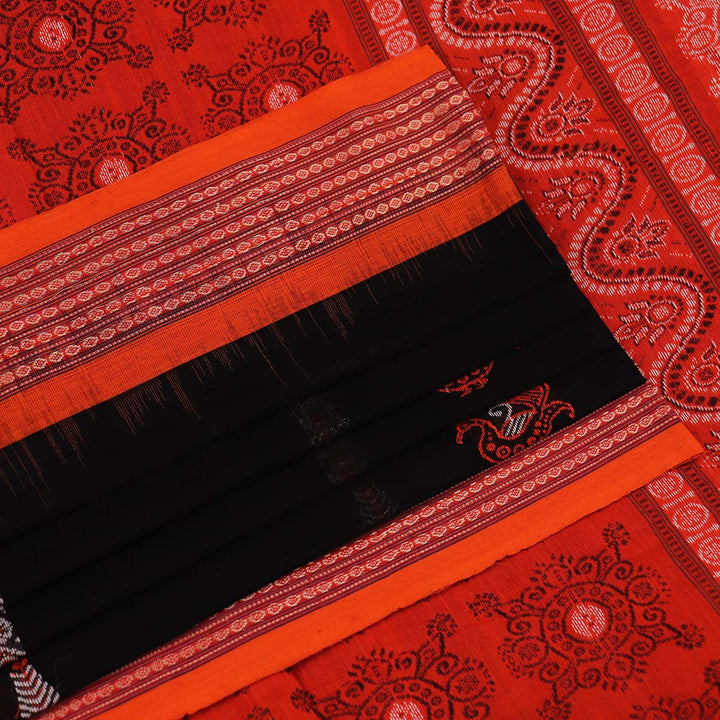 Handloom Bomkai Cotton Ikat Saree