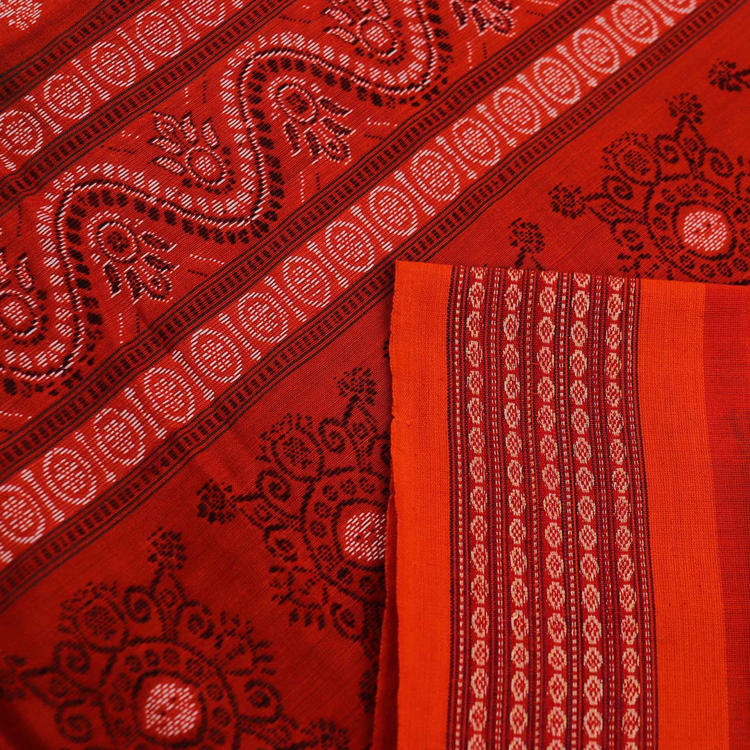 Handloom Bomkai Cotton Ikat Saree
