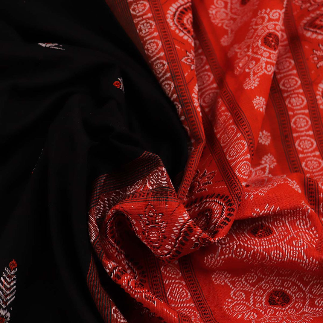 Handloom Bomkai Cotton Ikat Saree