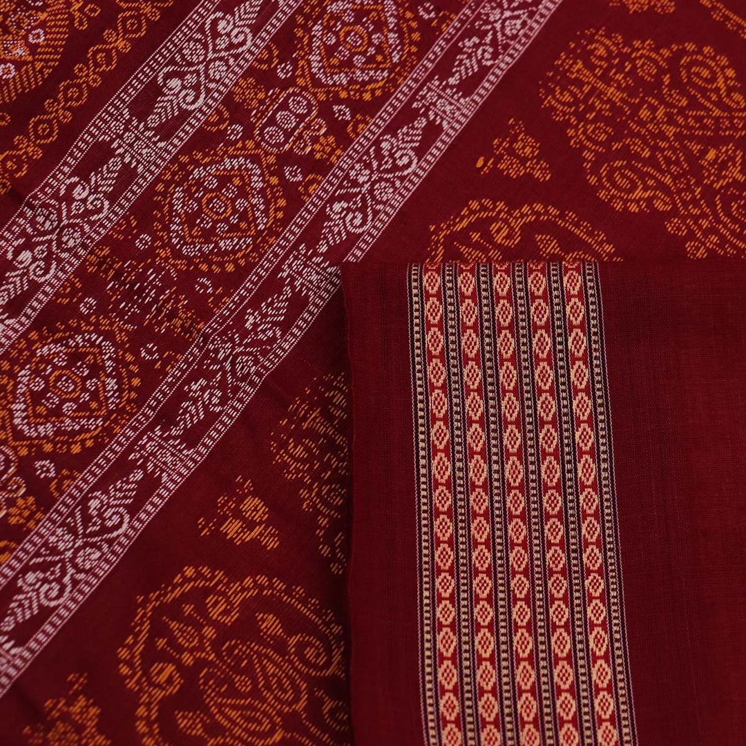 Handloom Bomkai Cotton Ikat Saree