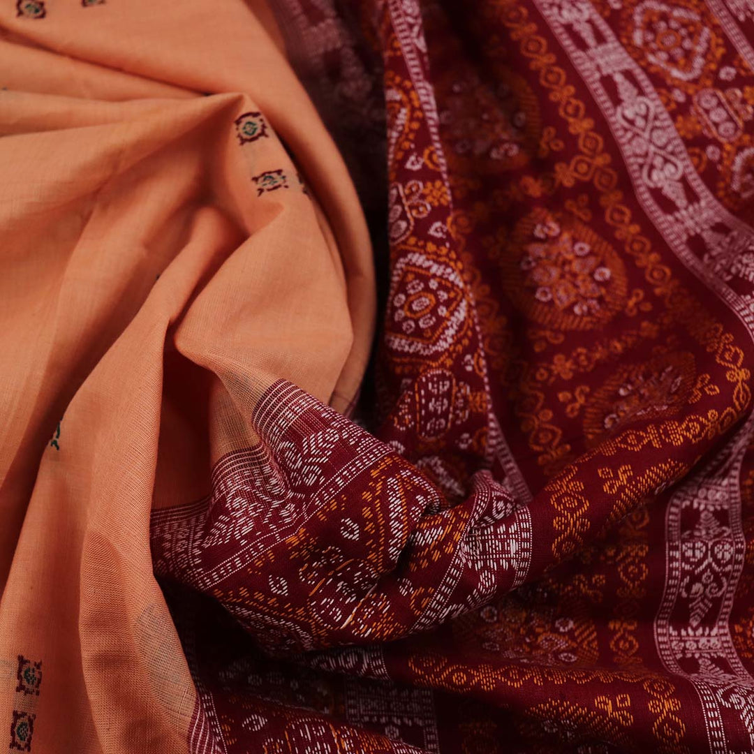 Handloom Bomkai Cotton Ikat Saree