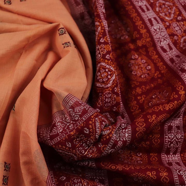 Handloom Bomkai Cotton Ikat Saree