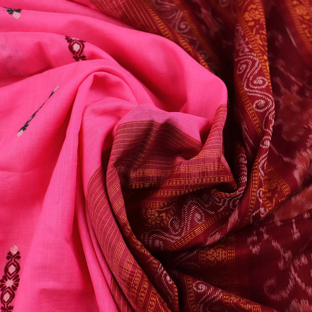 Handloom Bomkai Cotton Ikat Saree