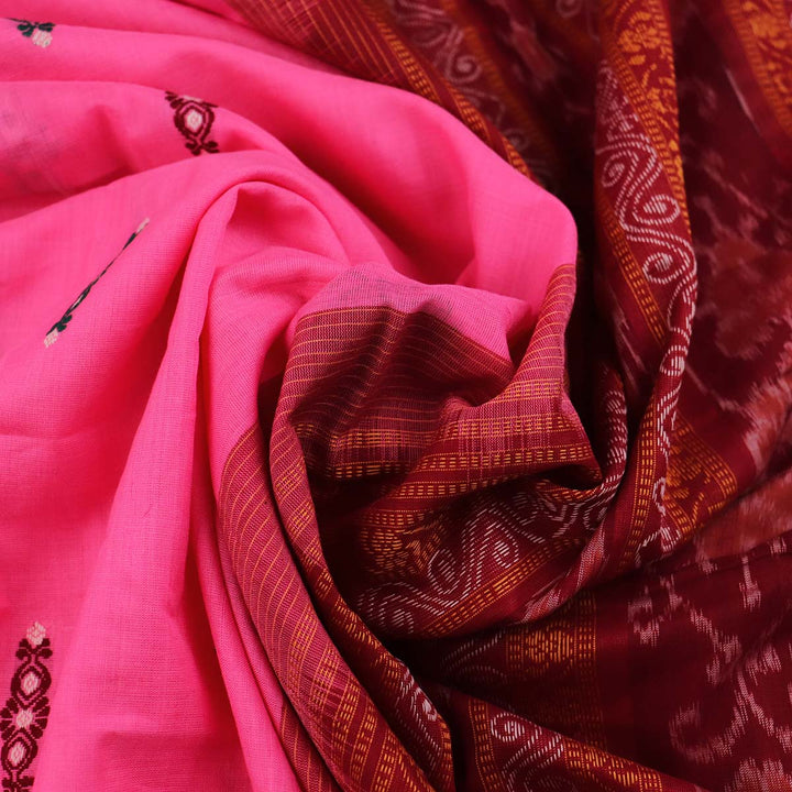 Handloom Bomkai Cotton Ikat Saree