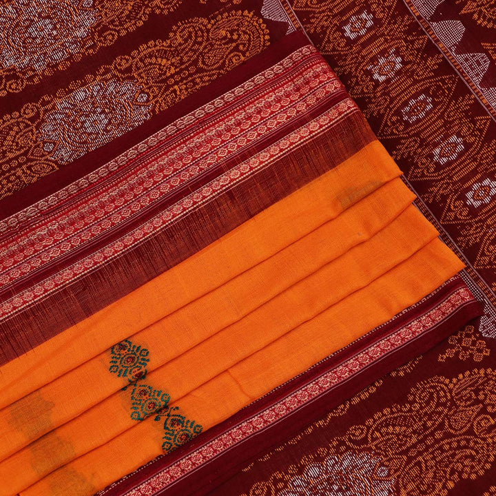 Handloom Bomkai Cotton Ikat Saree