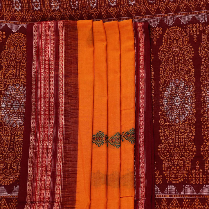 Handloom Bomkai Cotton Ikat Saree