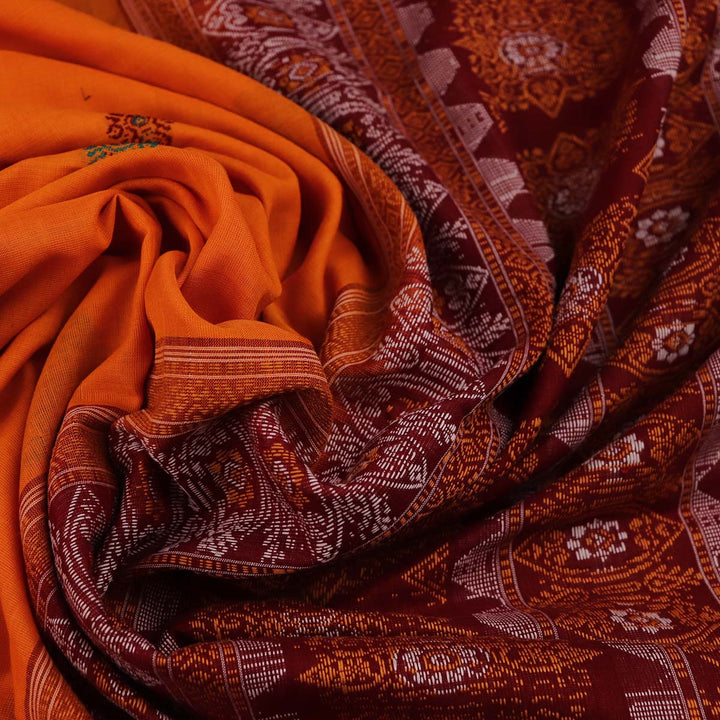 Handloom Bomkai Cotton Ikat Saree