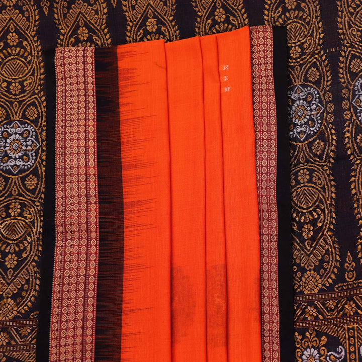 Handloom Bomkai Cotton Ikat Saree