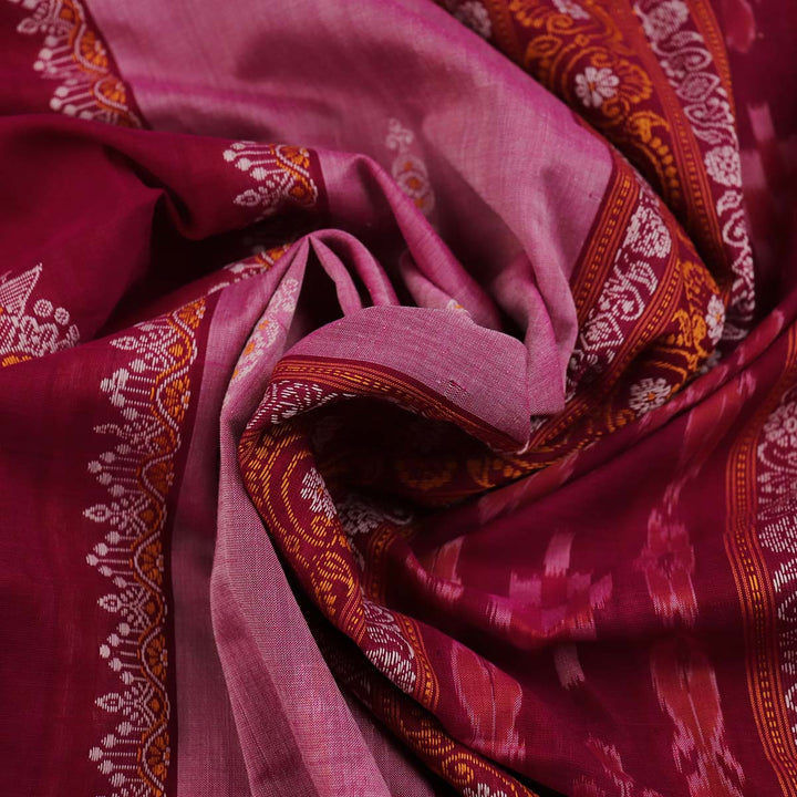 Handloom Bomkai Cotton Ikat Saree