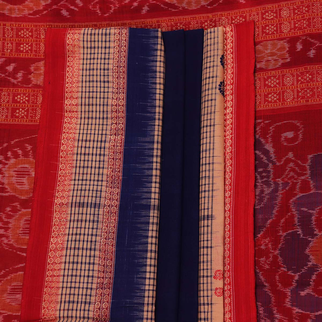 Handloom Bomkai Cotton Ikat Saree