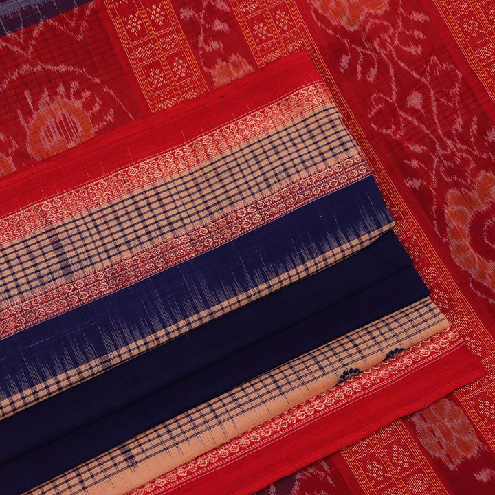 Handloom Bomkai Cotton Ikat Saree