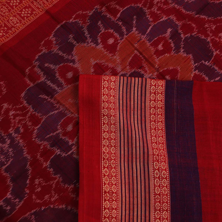 Handloom Bomkai Cotton Ikat Saree