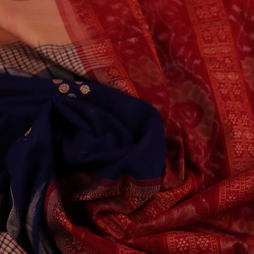 Handloom Bomkai Cotton Ikat Saree