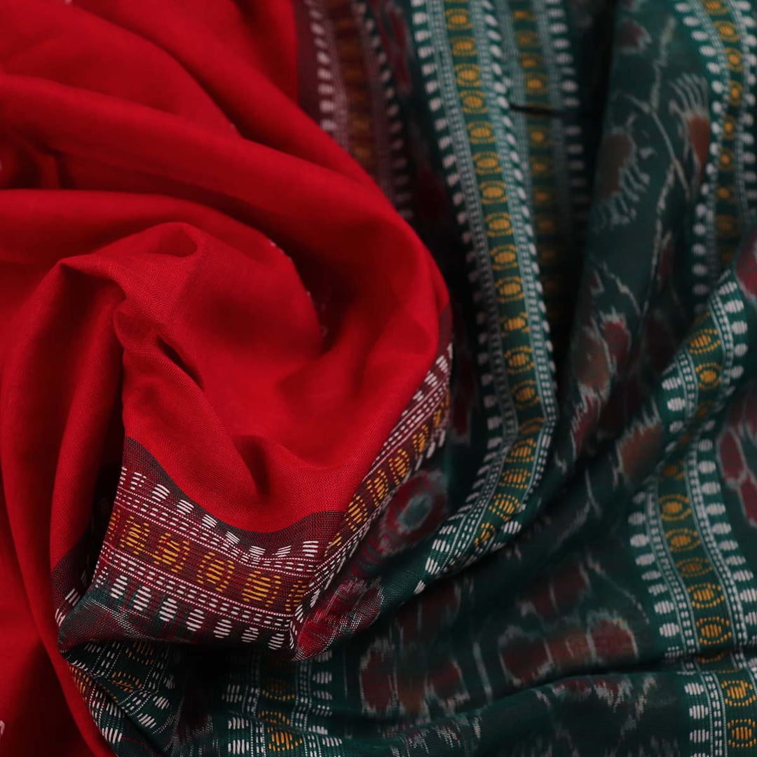 Handloom Bomkai Cotton Ikat Saree