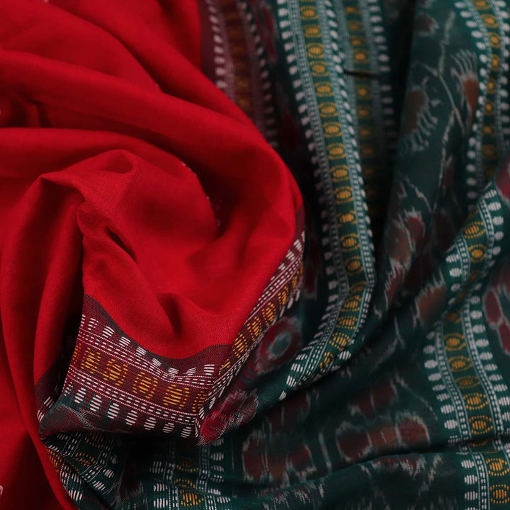 Handloom Bomkai Cotton Ikat Saree