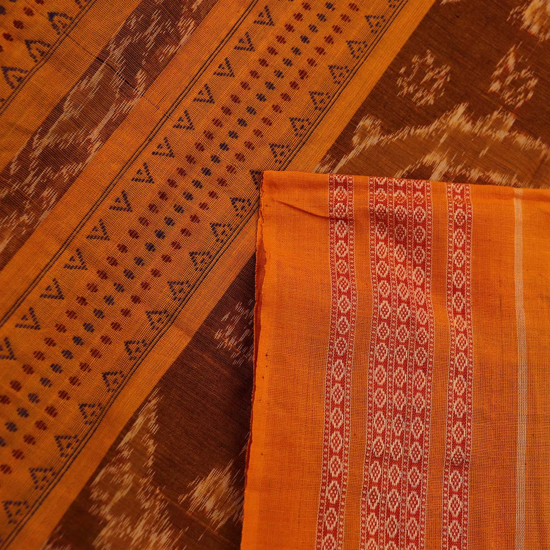 Handloom Bomkai Cotton Ikat Saree