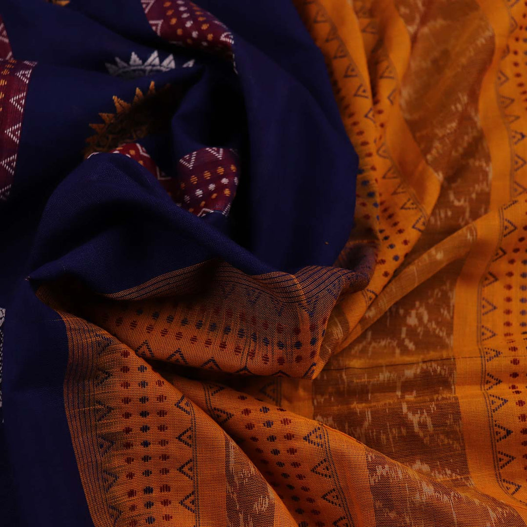 Handloom Bomkai Cotton Ikat Saree