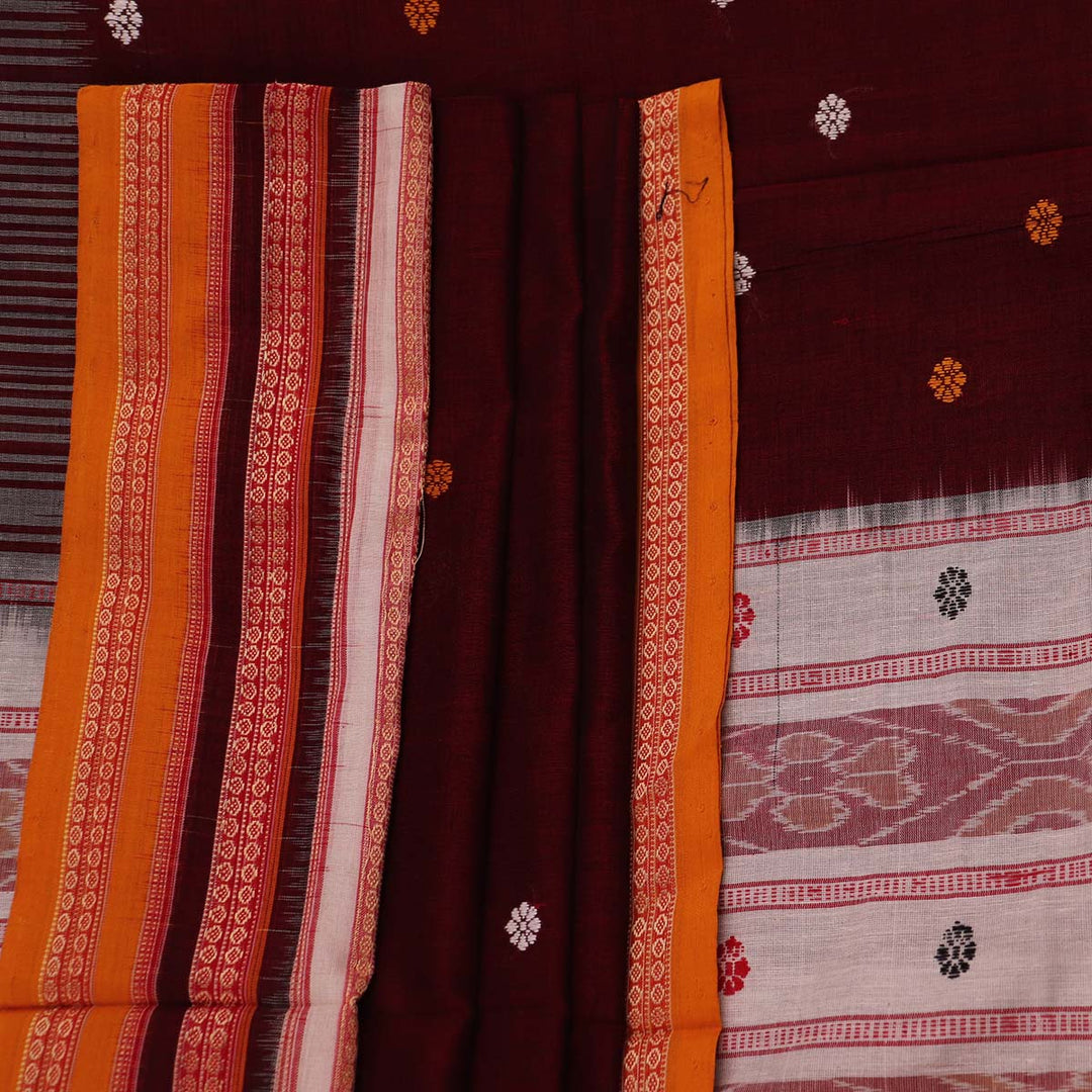 Handloom Bomkai Cotton Ikat Saree
