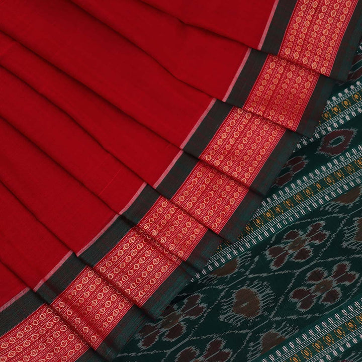 Handloom Bomkai Cotton Ikat Saree