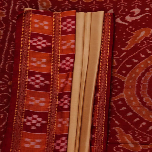 ହ୍ୟାଣ୍ଡଲୁମ୍ ଖଣ୍ଡୁଆ ସିଲ୍କ ଇକାଟ ସାରୀ |