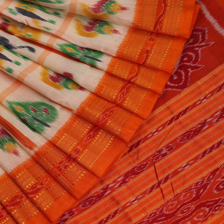 ହ୍ୟାଣ୍ଡଲୁମ୍ ଖଣ୍ଡୁଆ ସିଲ୍କ ଇକାଟ ସାରୀ |