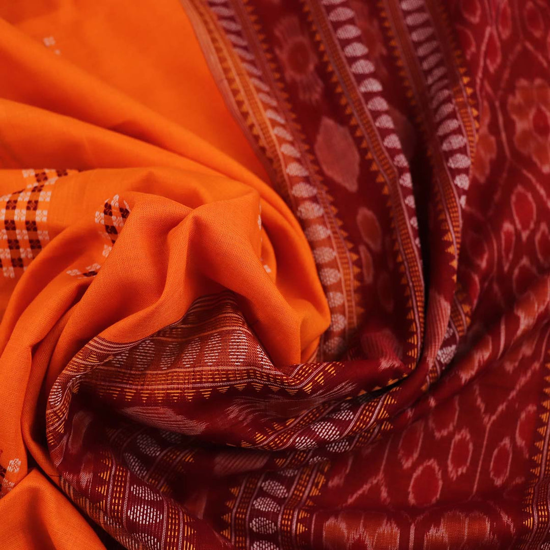 Handloom Bomkai Cotton Ikat Saree
