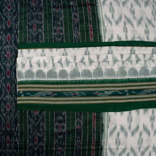 White Sambalpuri Cotton saree — view 2 of 5