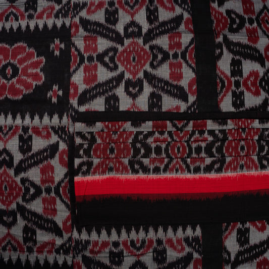 Grey Sambalpuri Cotton saree — view 2 of 5