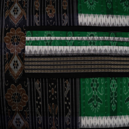Green Sambalpuri Cotton saree — view 2 of 5