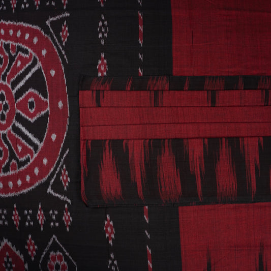 Maroon Sambalpuri Cotton saree — view 2 of 5