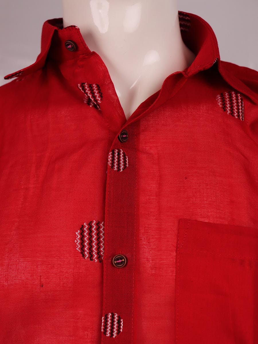 Handwoven Cotton Shirt Handloom Shirt & Kurta_Men Priyadarshini Handloom 