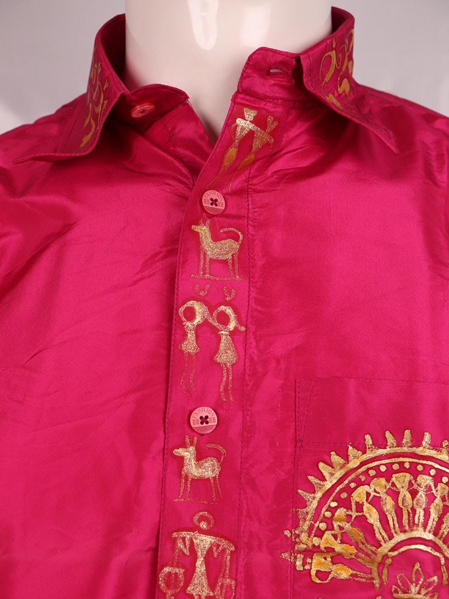 Handwoven Silk Shirt Handloom Shirt & Kurta_Men Priyadarshini Handloom