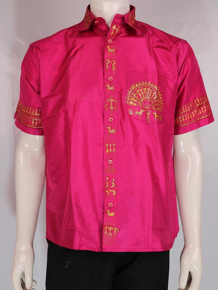 Handwoven Silk Shirt Handloom Shirt & Kurta_Men Priyadarshini Handloom