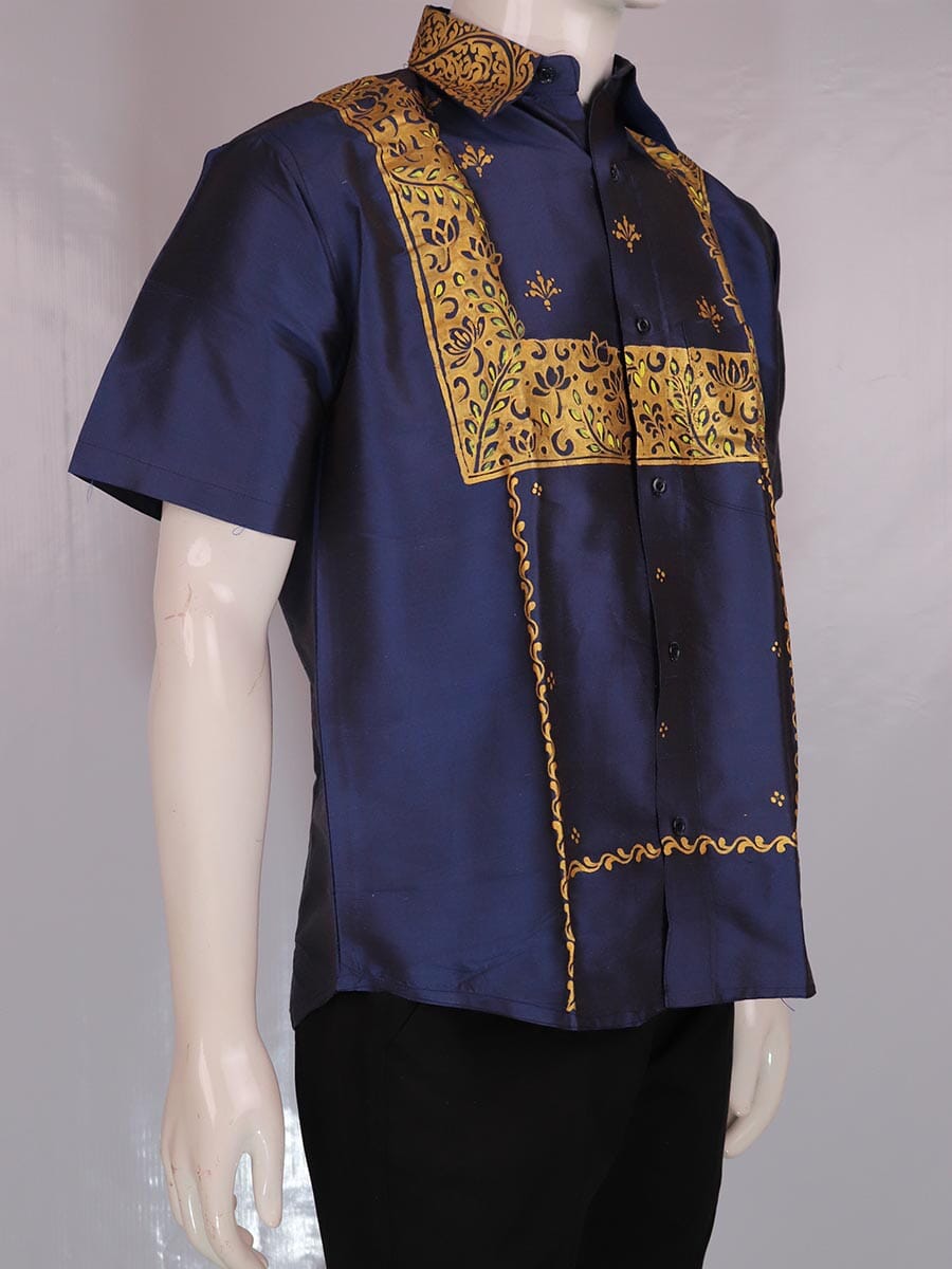 Handwoven Silk Shirt Handloom Shirt & Kurta_Men Priyadarshini Handloom