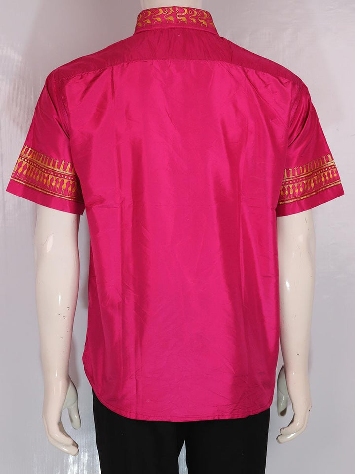 Handwoven Silk Shirt Handloom Shirt & Kurta_Men Priyadarshini Handloom